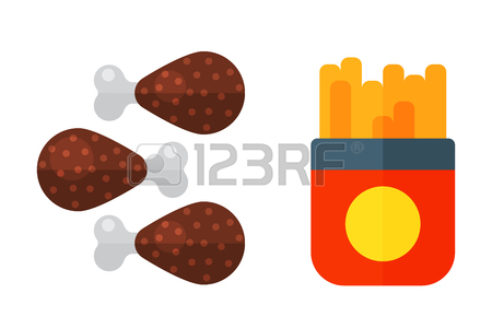 450x300 Colorful French Fires Cartoon Fast Food Icons Isolated Restaurant