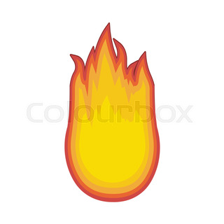 320x320 Fire Flame Flat Icon With Long Shadow Isolated On Yellow