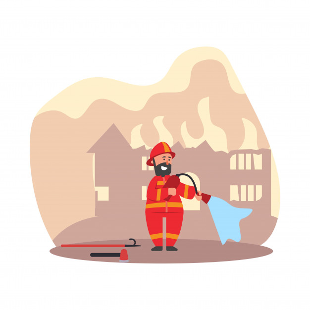 626x626 Firefighters, Extinguishes Building Fires With Hoses And Water