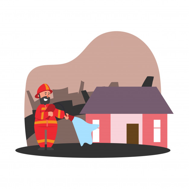 626x626 Firefighters, Extinguishes House Fires With Hoses And Water