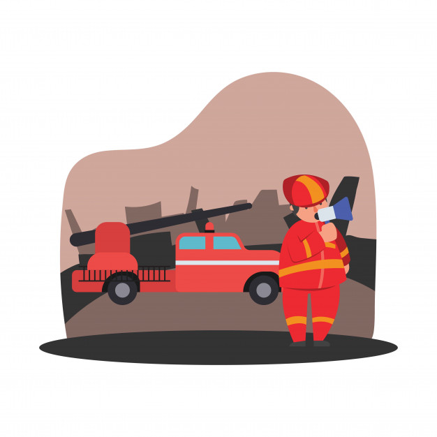 626x626 Firefighters, Giving Notice Through Loudspeakers About Fires Near