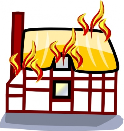 403x425 Building House Home Fire Cartoon Houses Burning Insurance Burn