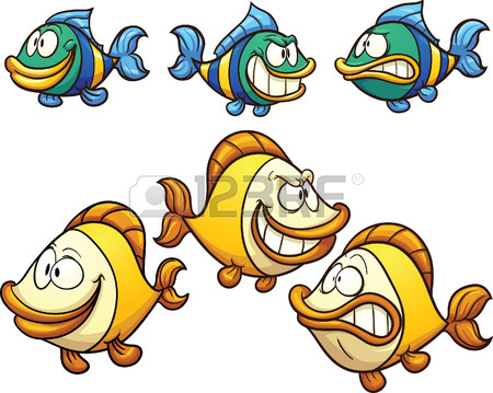 450x359 Big Fat And Evil Cartoon Fish. Vector Clip Art Illustration