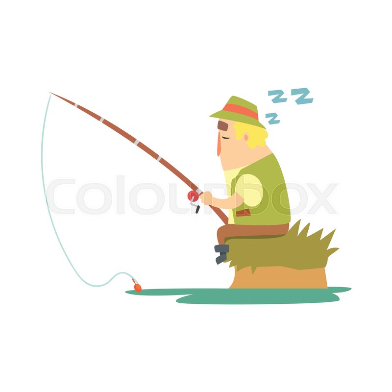 800x800 Amateur Fisherman In Khaki Clothes Sleeping On River Bank