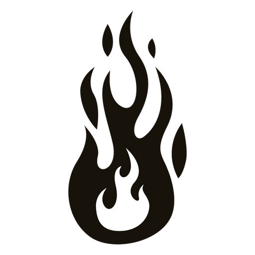 512x512 Fire Cartoon Flame Illustration Black White