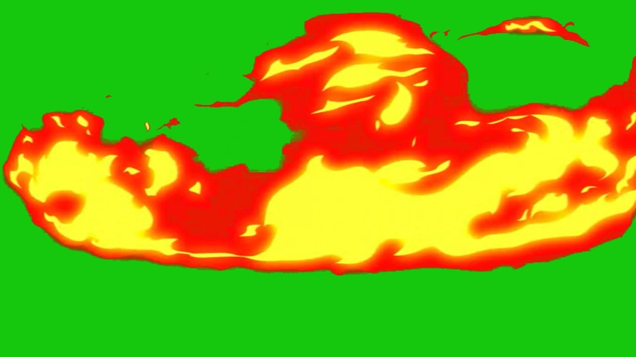 1280x720 Flame Cartoon Green Screen