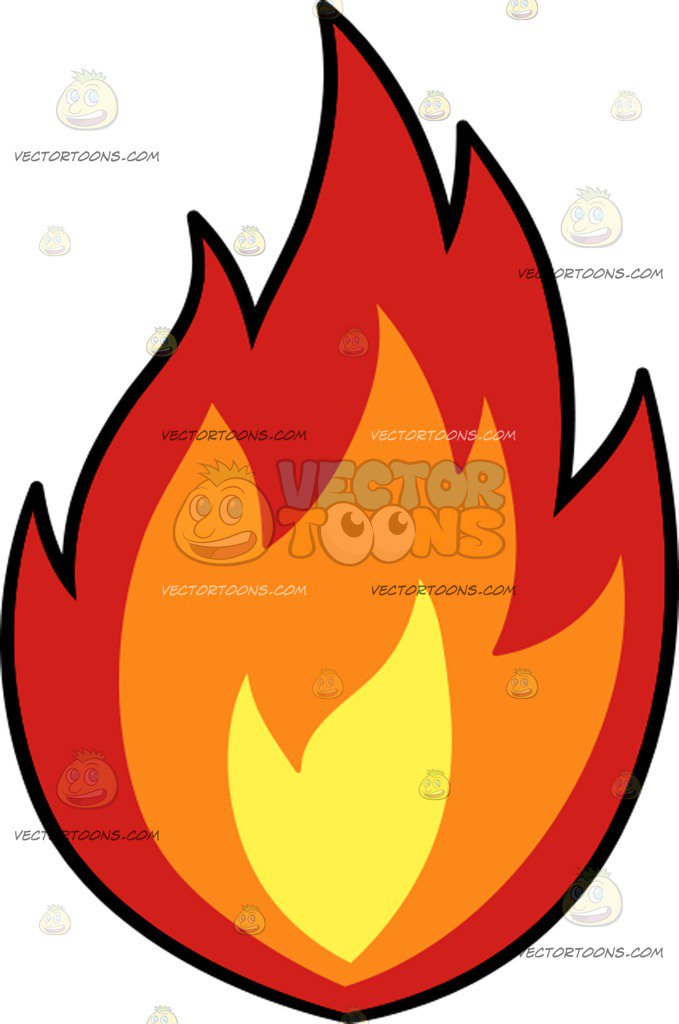 679x1024 A Thick Hot Flame Cartoon Clipart