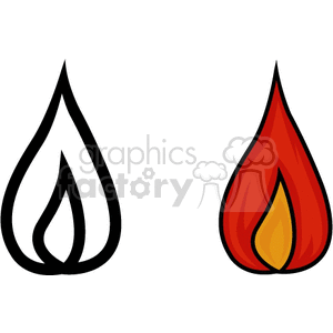 300x300 Royalty Free Cartoon Flames 166418 Vector Clip Art Image