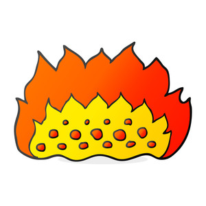 300x300 Freehand Drawn Black And White Cartoon Flames Royalty Free Stock