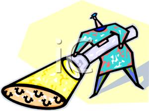 300x225 Colorful Cartoon Of A Detective Investigating With A Bright