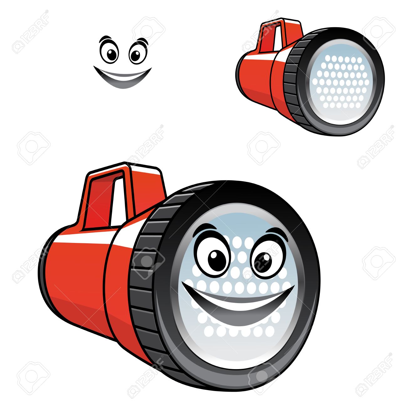 1280x1300 Big Red Torch Or Flashlight Happy Smiling Face