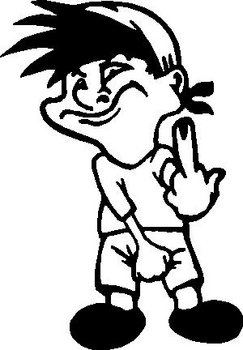 243x350 Holding His Nuts And Flipping You Off, Vinyl Cut Decal