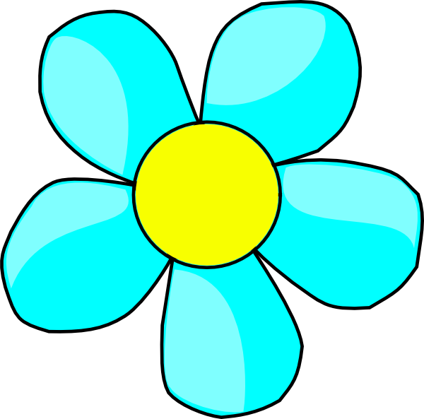 600x593 Sky Blue Flower Clip Art