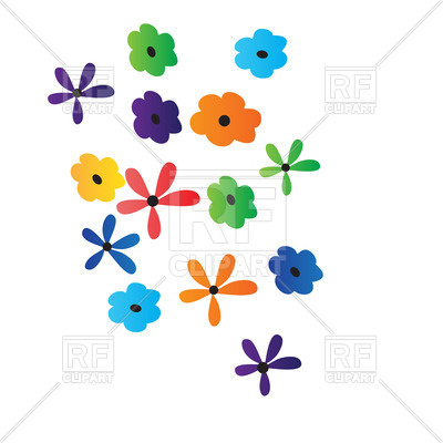 400x400 Childish Cartoon Flowers Royalty Free Vector Clip Art Image
