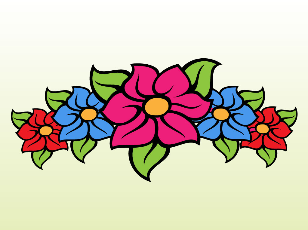 1024x765 Cartoon Flowers Clip Art Floral Band Cartoon Clip Art