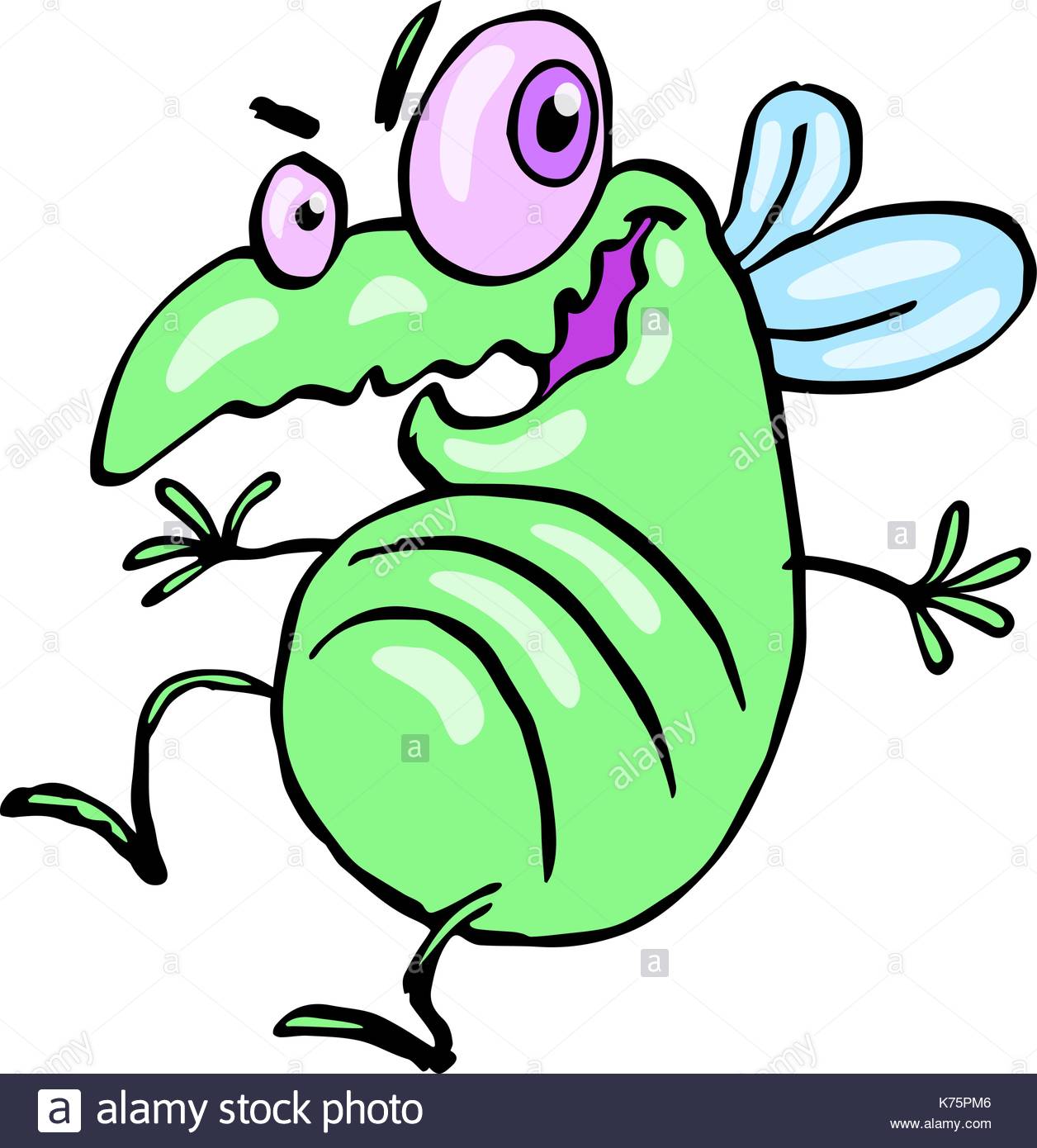 1256x1390 Funny Dancing Cute Fly. Vector Illustration. Cartoon Green