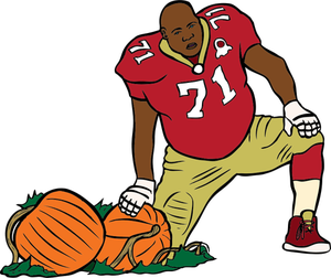 300x252 6905 Cartoon Football Player Clipart Public Domain Vectors