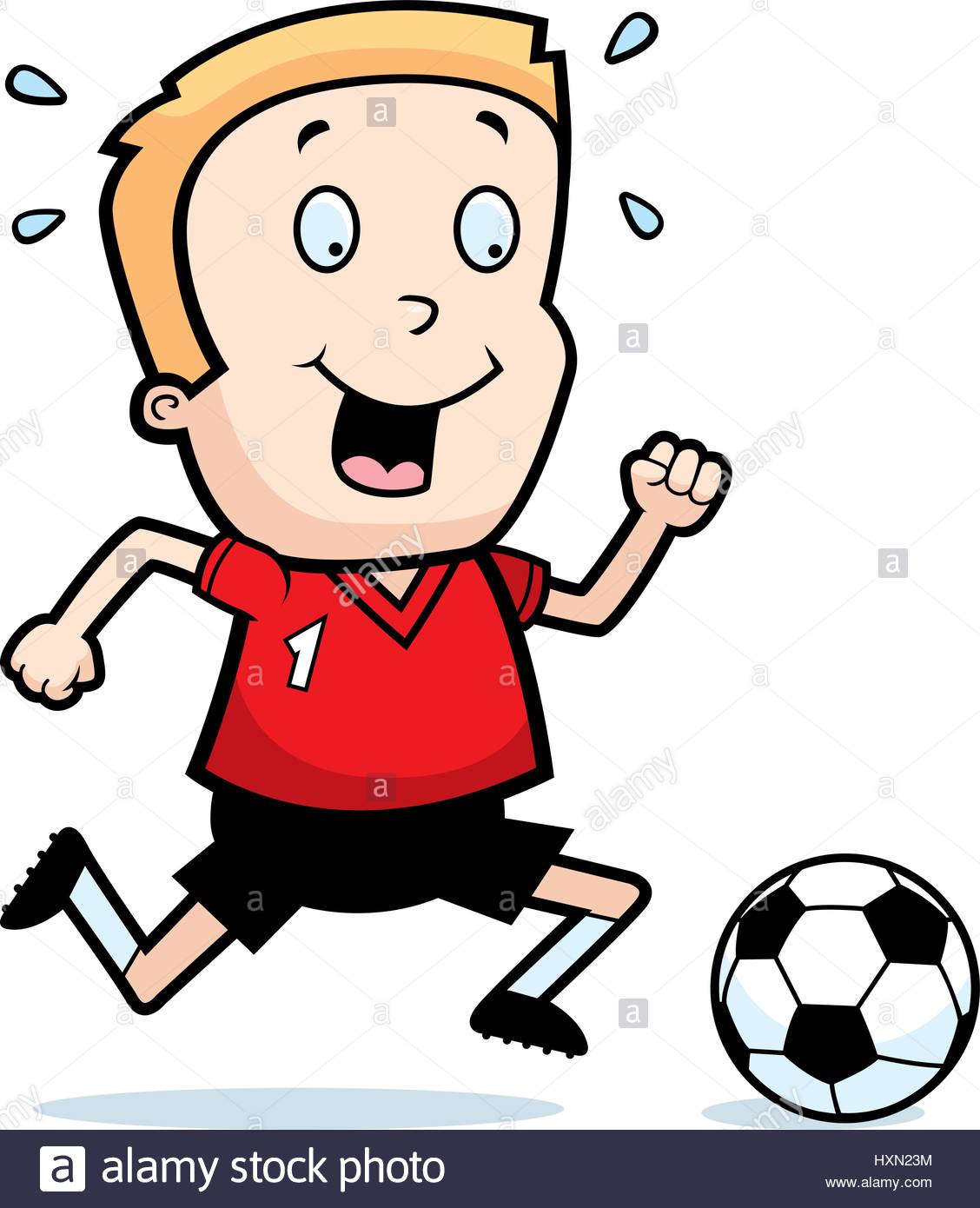 1128x1390 A Cartoon Illustration Of A Child Playing Soccer Stock Vector Art