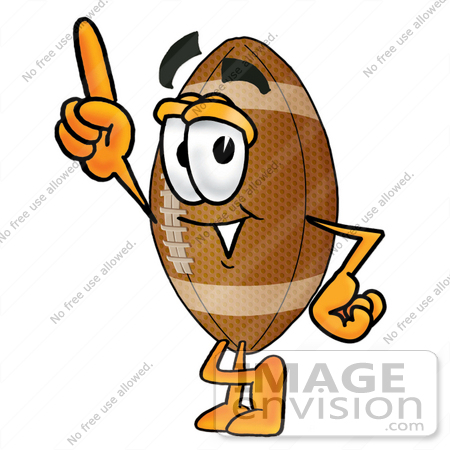 450x450 Clip Art Graphic Of A Football Cartoon Character Pointing Upwards