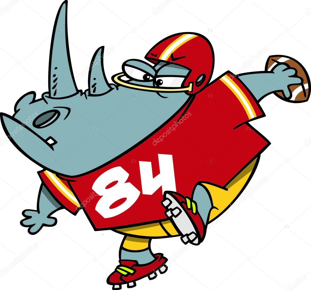 1024x954 Cartoon Football Rhino Stock Vector Ronleishman