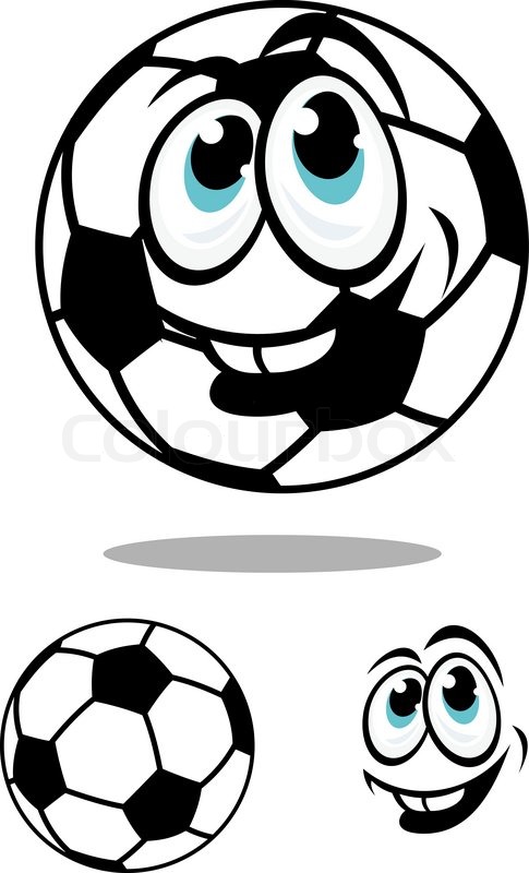 485x800 Cartoon Soccer Or Football Ball Character With A Happy Smile