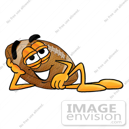 450x450 Clip Art Graphic Of A Football Cartoon Character Resting His Head
