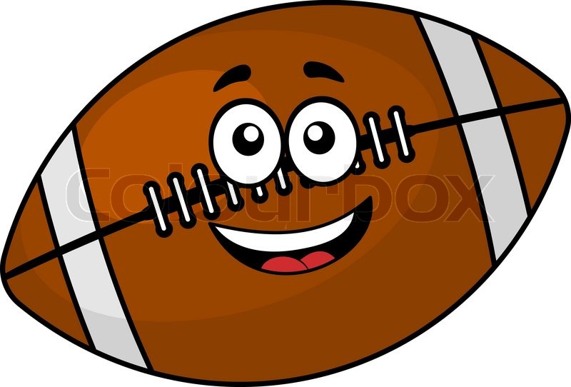 800x542 Fun Happy Brown Leather Football Or Rugby Ball With A Cute Smiling