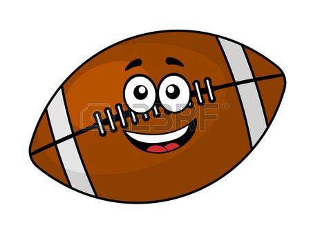 450x339 Happy Brown Leather Cartoon Football Or Rugby Ball, One Plain