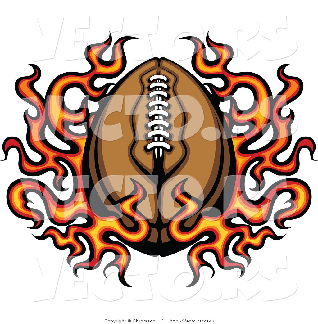 1024x1044 Vector Of A Flaming American Cartoon Football By Chromaco