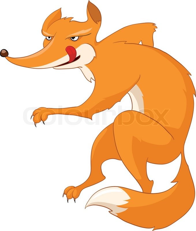 679x800 Cartoon Character Fox Isolated On White Background Stock Vector