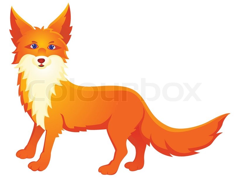 800x618 Red Fox Cartoon Stock Vector Colourbox