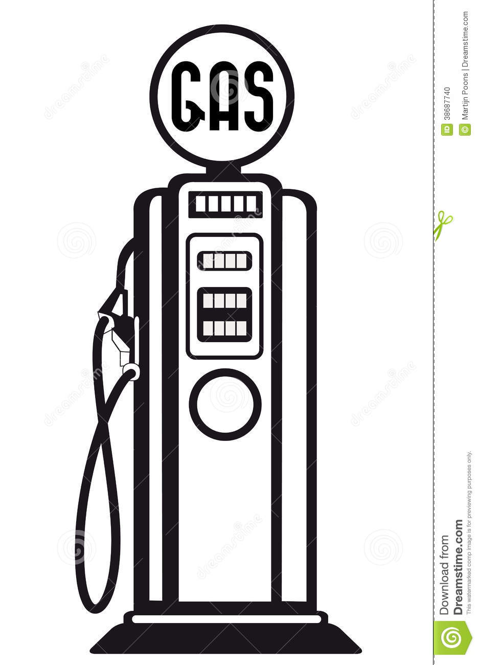 937x1300 Retro Clipart Gas Pump