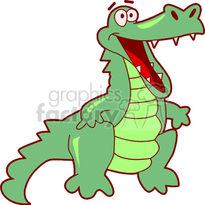 300x300 Royalty Free Cartoon Alligator 129774 Vector Clip Art Image