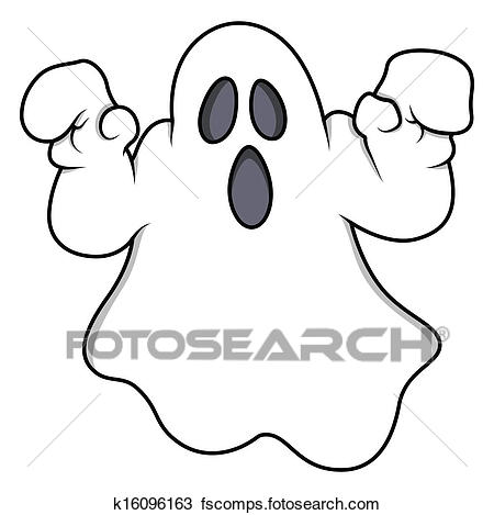 450x469 Clipart Of Spooky Halloween Ghost Vector K16096163