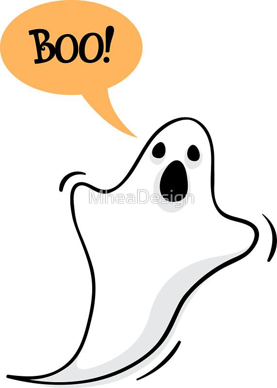571x800 Cute Cartoon Ghost Saying Boo! Stickers Stickers By Mheadesign