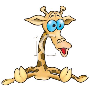 350x350 Picture Of A Cartoon Baby Giraffe Sitting Down With A Funny Face