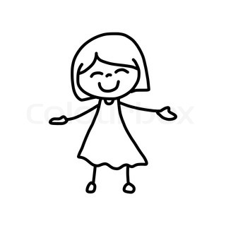 320x320 Cute School Uniform Boy And Girl Sketch Background. Vector