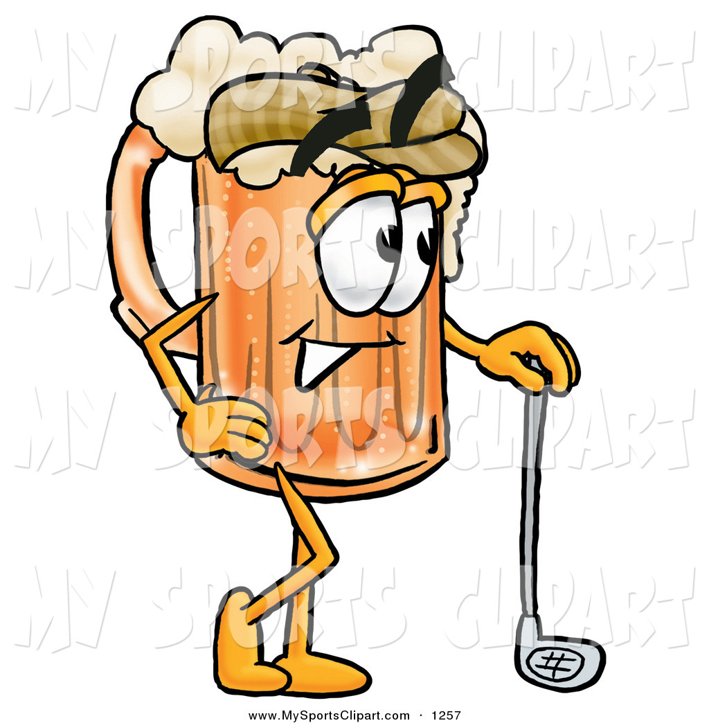 1024x1044 Sports Clip Art Of A Golfer Beer Mug Mascot Cartoon Character