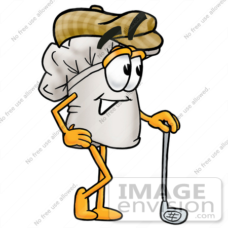 450x450 Clip Art Graphic Of A White Chefs Hat Cartoon Character Leaning