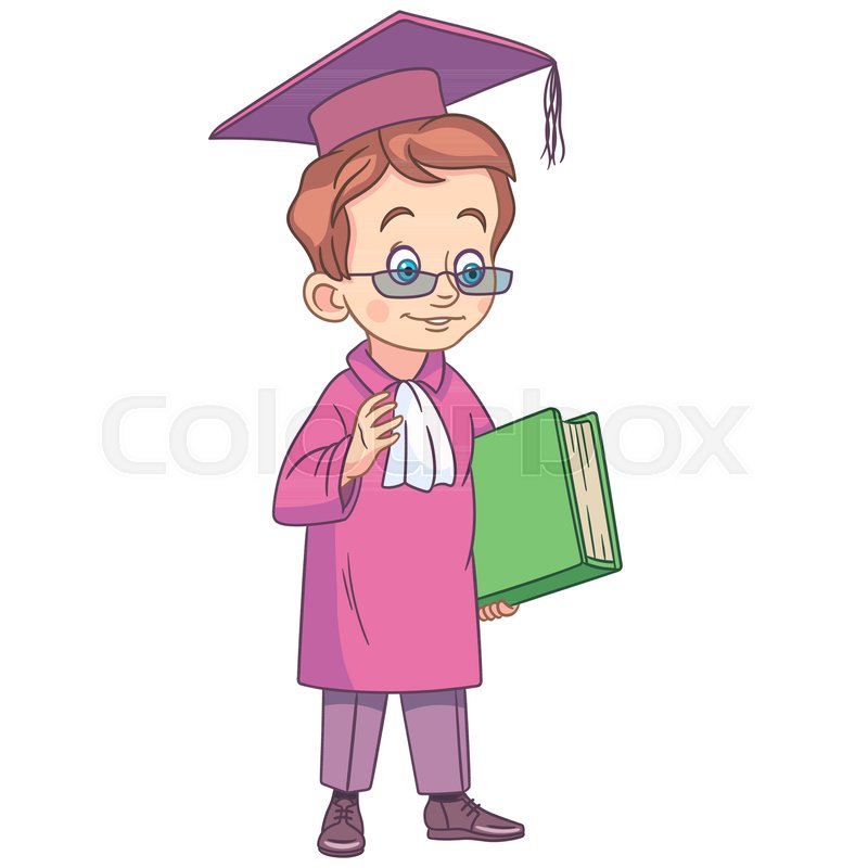 800x800 Kids In School. Cartoon Graduating Boy In Graduation Cap. Design