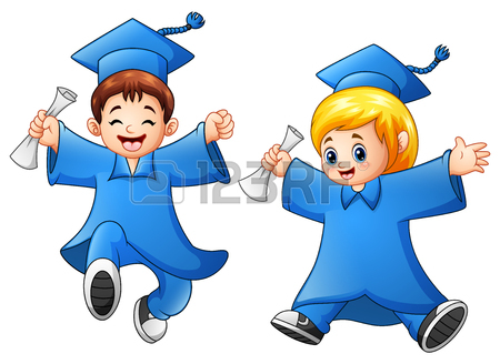 450x328 Vector Illustration Of Cartoon Boy And Girl Graduation Royalty