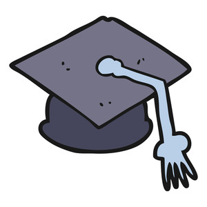 300x300 Freehand Drawn Cartoon Graduation Cap Royalty Free Stock Image