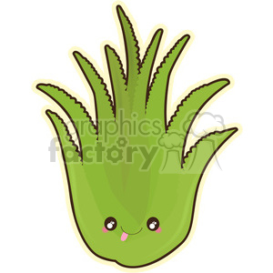 300x300 Royalty Free Aloe Cartoon Character Vector Clip Art Image 395023