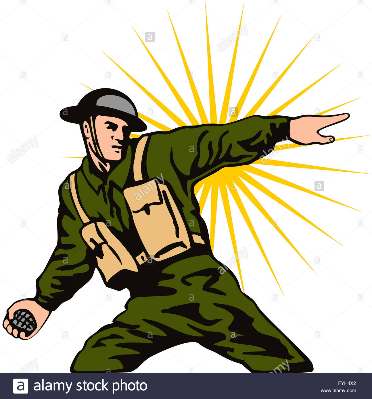 1294x1390 Soldier Throwing Grenade Stock Photo, Royalty Free Image