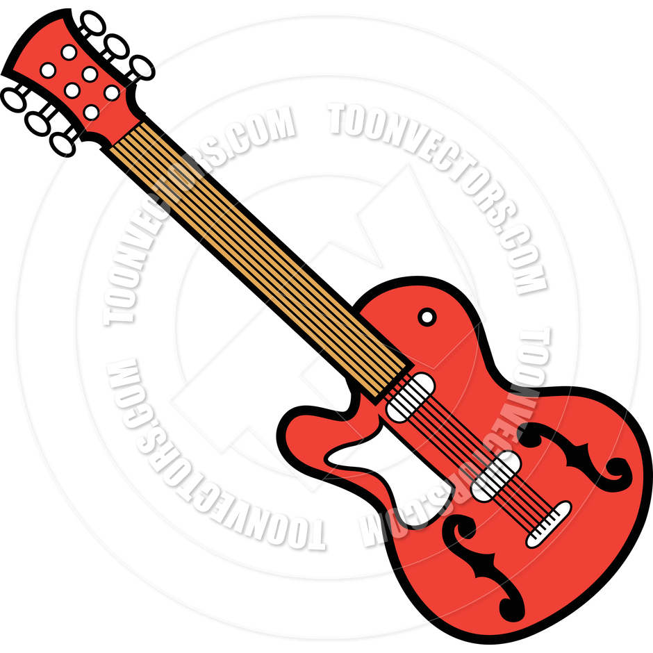 940x940 Cartoon Guitar Vector Illustration By Clip Art Guy Toon Vectors