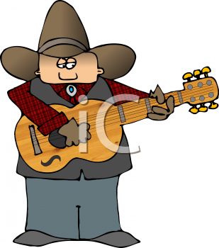 309x350 Cartoon Cowboy Playing A Guitar
