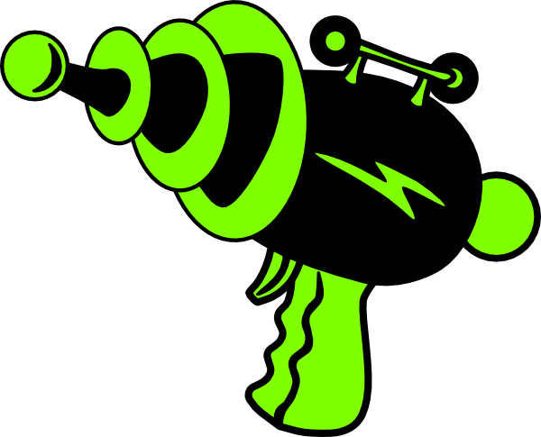 600x485 Ray Gun Green And Black No Shadow Clip Art