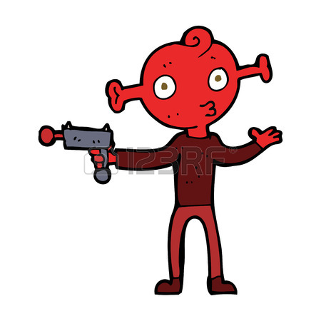 450x450 Cartoon Alien With Ray Gun Royalty Free Cliparts, Vectors,