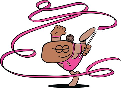488x354 Rhythmic Gymnastics Cartoon Premium Clipart
