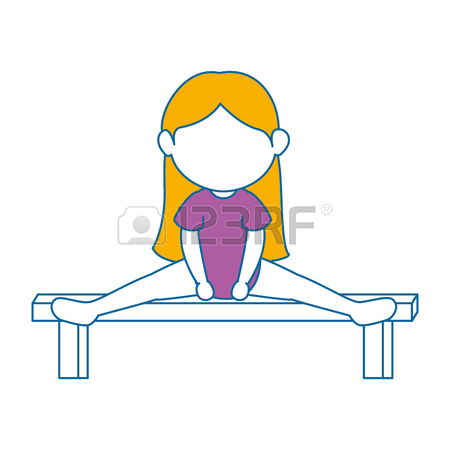 450x450 Cartoon Gymnastic Girl Icon Over White Background Colorful Design
